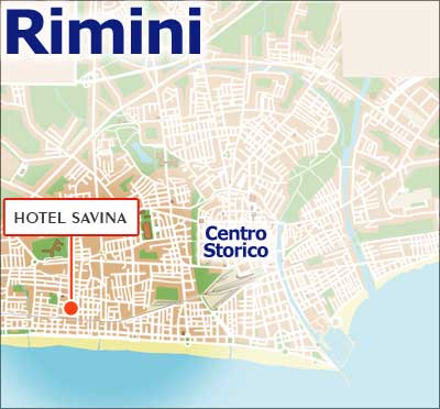Hotels Rimini, Map